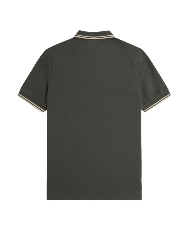 Spezial Madrid Fred Perry Slim Fit Twin Tipped Polo Field Green & Oatmeal