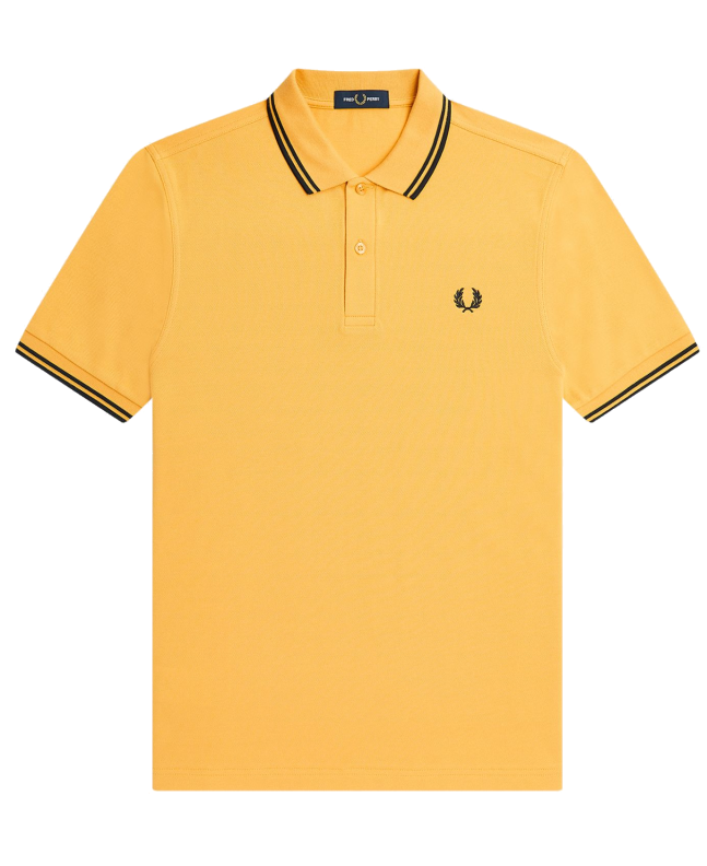 spezial madrid Fred Perry Slim Fit Twin Tipped Polo Golden Hour