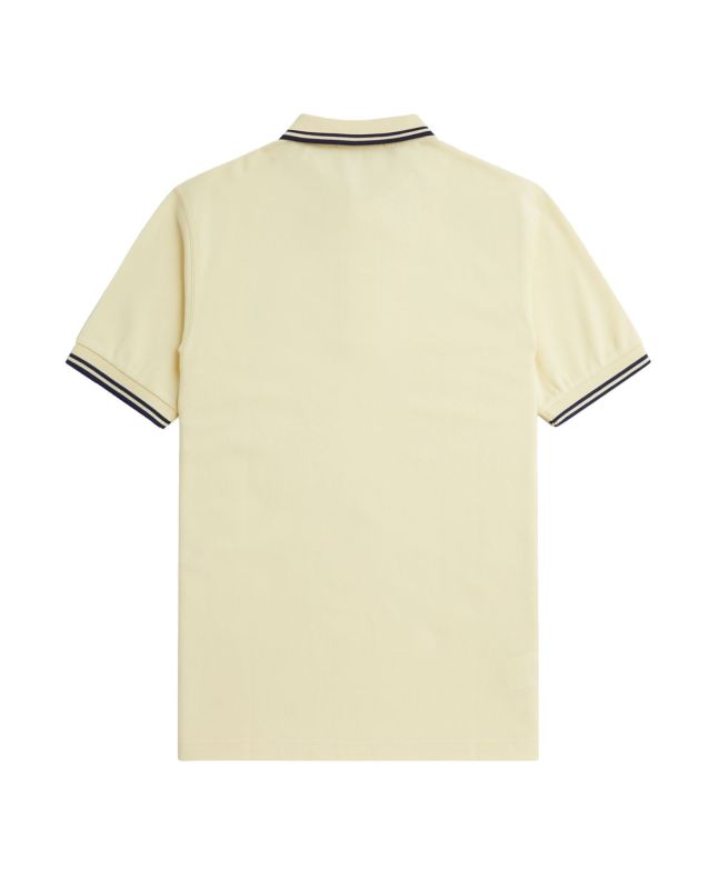 Spezial Madrid Fred Perry Slim Fit Twin Tipped Polo Ice Cream & French Navy
