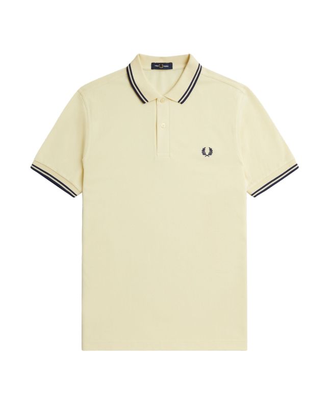 spezial madrid Fred Perry Slim Fit Twin Tipped Polo Ice Cream & French Navy