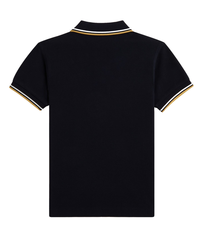 Spezial Madrid Fred Perry Slim Fit Twin Tipped Polo Navy Ecru & Honeycomb