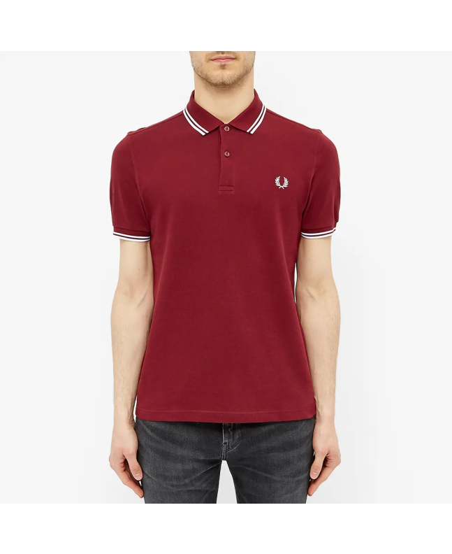 Spezial Madrid Fred Perry Slim Fit Twin Tipped Polo Port & White
