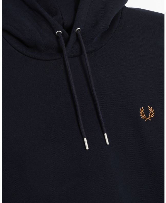 Spezial Madrid Fred Perry Tipped Hooded Sweatshirt Navy & Dark Caramel