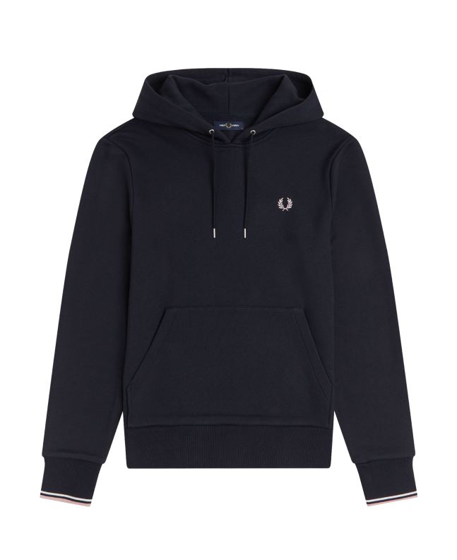spezial madrid Fred Perry Tipped Hooded Sweatshirt Navy