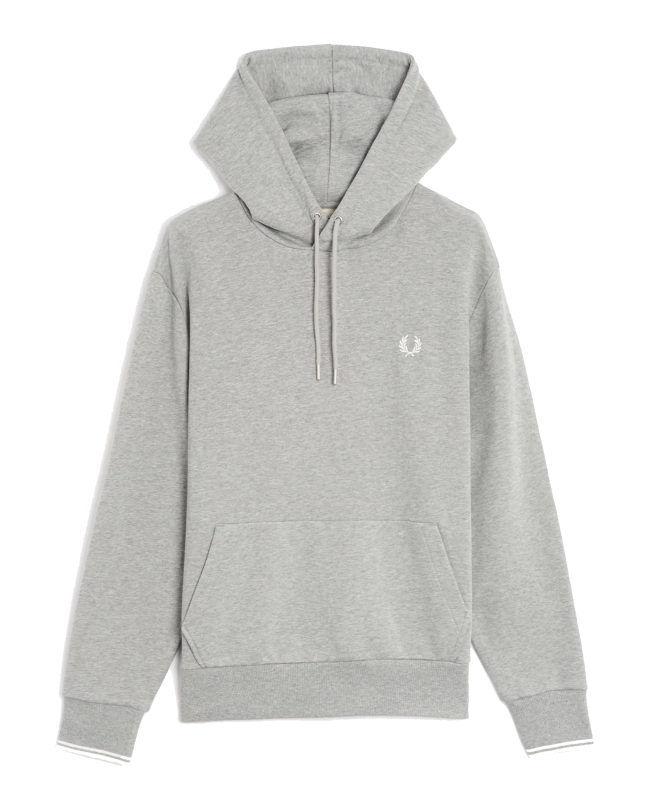 spezial madrid Fred Perry Tipped Hooded Sweatshirt Steel Marl