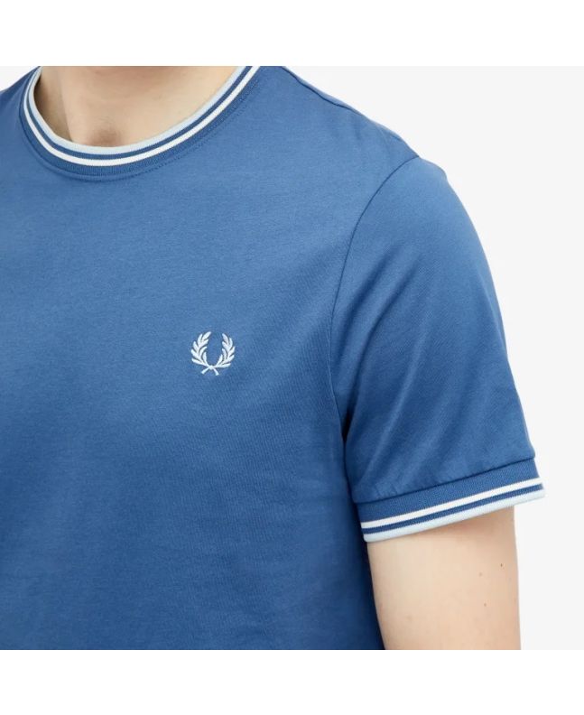 Spezial Madrid Fred Perry Twin Tipped Tee Midnight Blue & Ecru