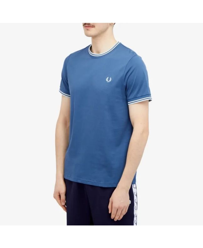 Spezial Madrid Fred Perry Twin Tipped Tee Midnight Blue & Ecru