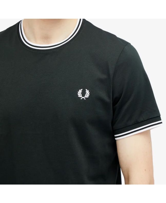 Spezial Madrid Fred Perry Twin Tipped Tee Night Green & Snow White