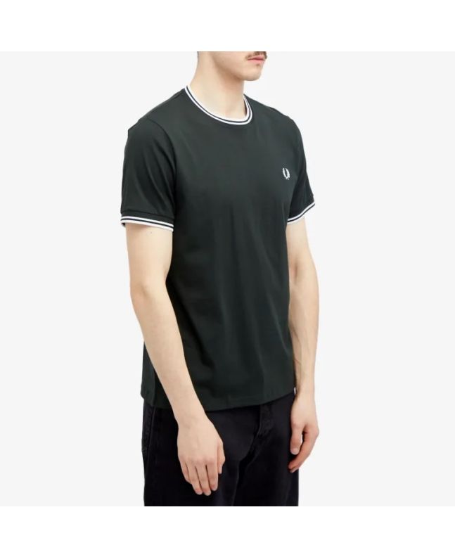 Spezial Madrid Fred Perry Twin Tipped Tee Night Green & Snow White
