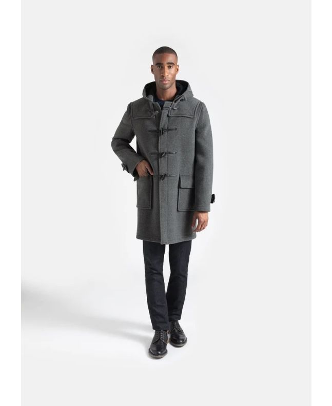 Spezial Madrid Gloverall Morris Duffle Coat Grey Black Watch