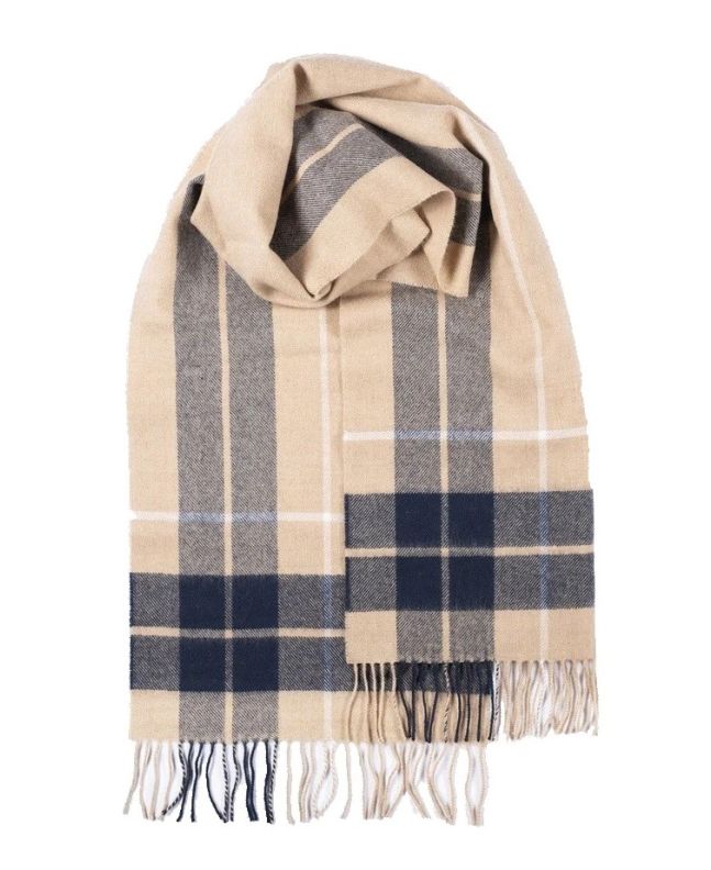 spezial madrid Gloverall Oversized Lambswool Scarf Camel Check