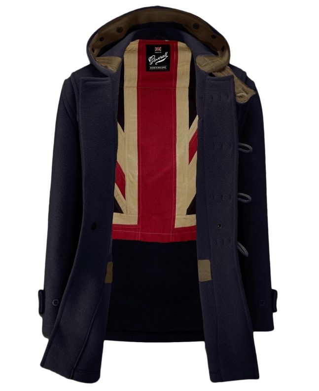 Spezial Madrid Gloverall Union Jack Mid Monty Duffle Coat Navy