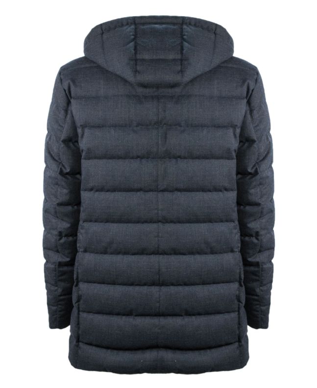 Spezial Madrid Herno Laminar Wool Hooded Down Jacket Blue