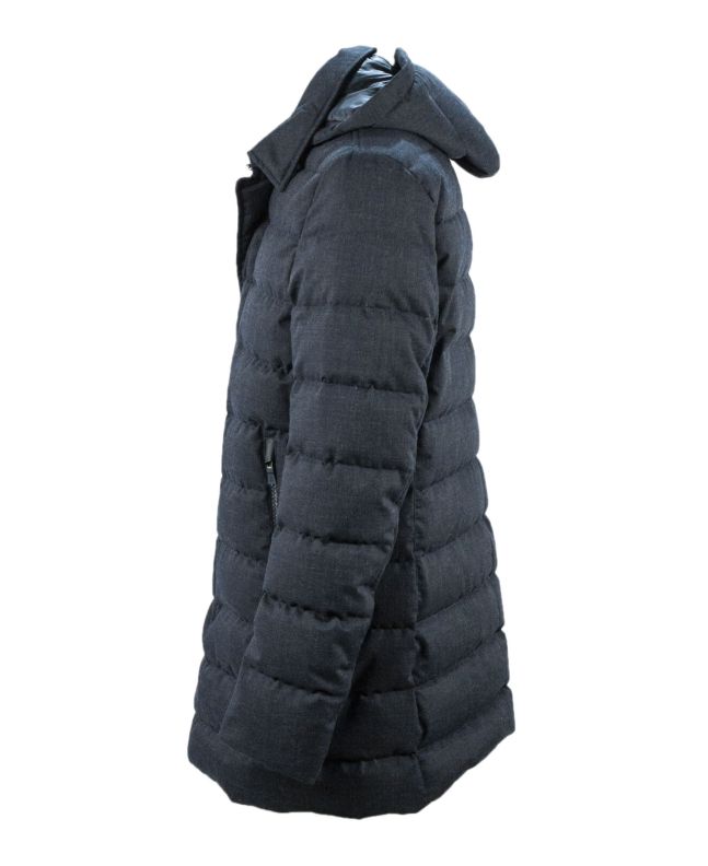 Spezial Madrid Herno Laminar Wool Hooded Down Jacket Blue