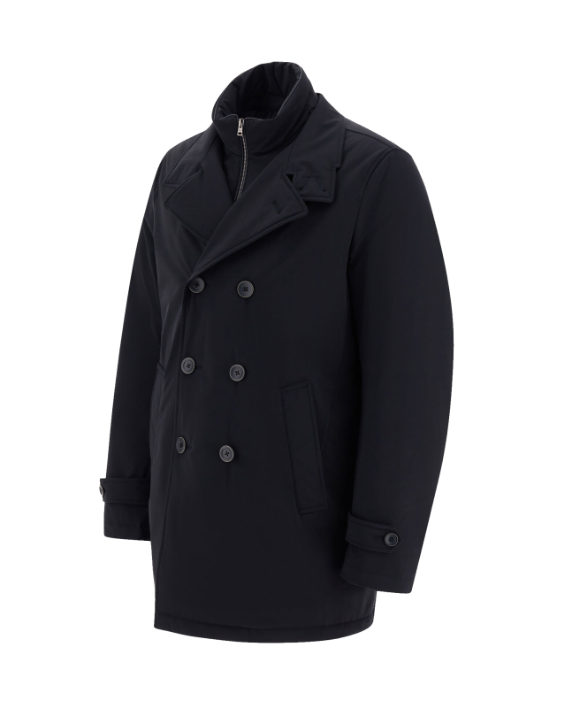 Spezial Madrid Herno Peacoat Washington Trench Coat Blue