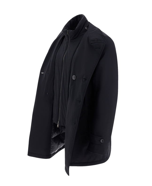 Spezial Madrid Herno Peacoat Washington Trench Coat Blue