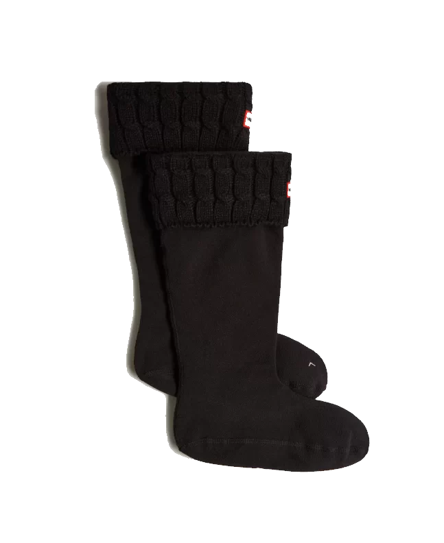spezial madrid Hunter Original Recycled 6 Stitch Cable Cuff Tall Boot Socks Black
