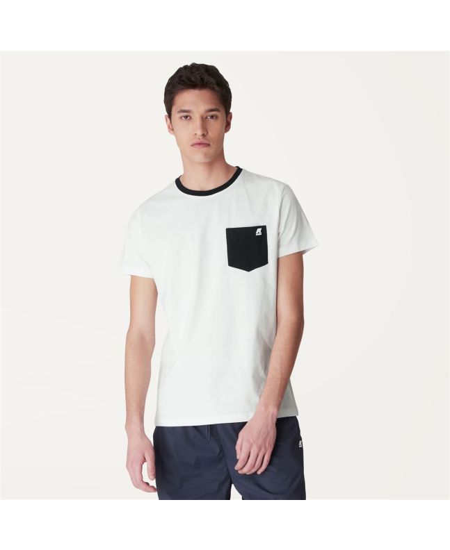 Spezial Madrid K-Way Siguir Bicolor Pocket Tee White & Blue Depht