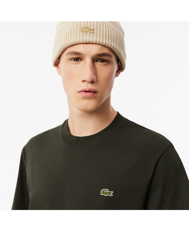 Spezial Madrid Lacoste Classic Fit Cotton Knit Tee Khaki
