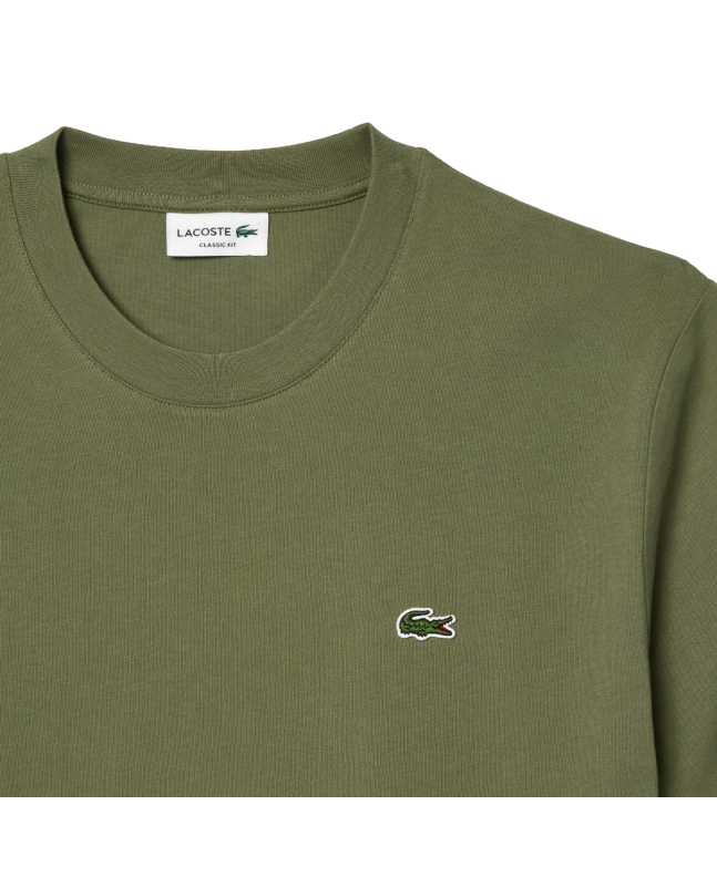 Spezial Madrid Lacoste Classic Fit Cotton Knit Tee Khaki Green