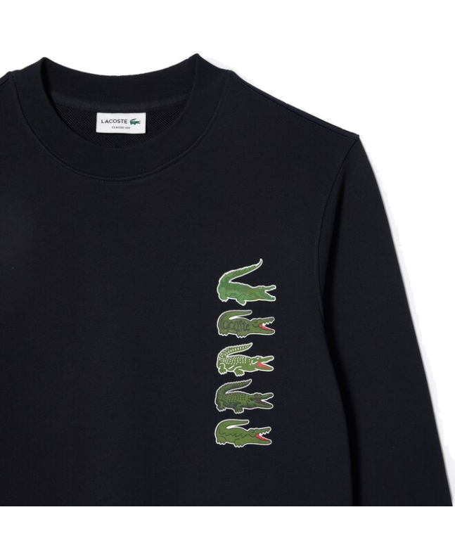 Spezial Madrid Lacoste Classic Fit Jogger Crocodile Print Sweatshirt Navy Blue