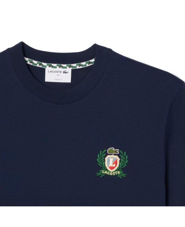 Spezial Madrid Lacoste French Made Embroidered Badge Tee Navy Blue