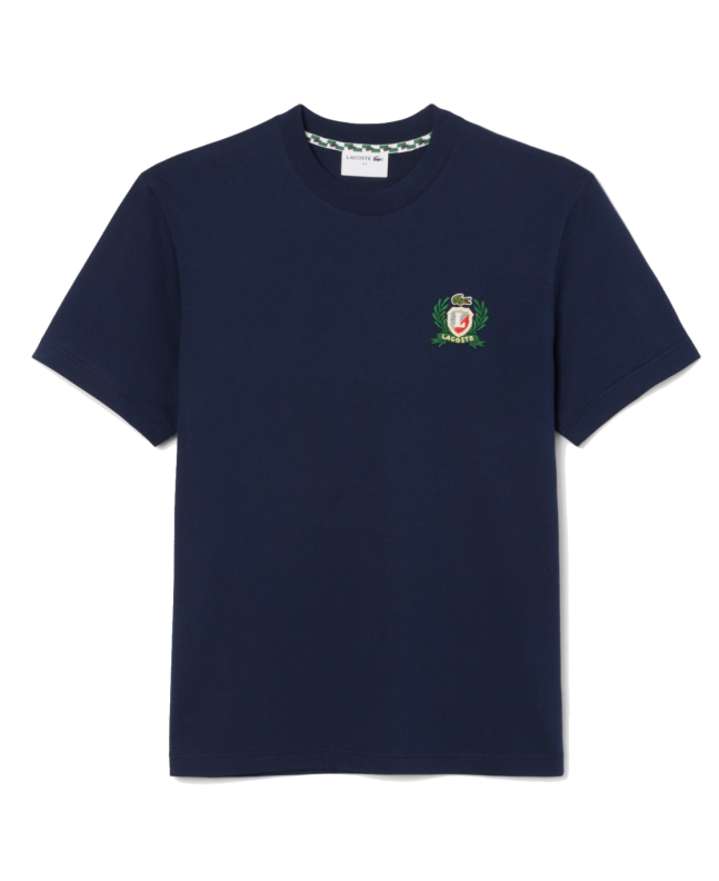 spezial madrid Lacoste French Made Embroidered Badge Tee Navy Blue