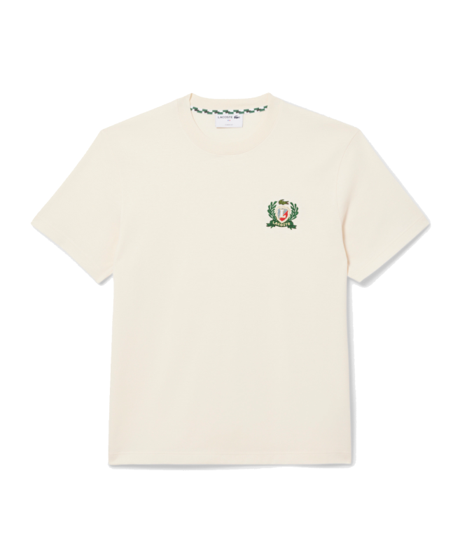 spezial madrid Lacoste French Made Embroidered Badge Tee Off White