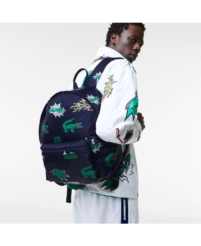 Spezial Madrid Lacoste Holiday Backpack Comic Print Navy