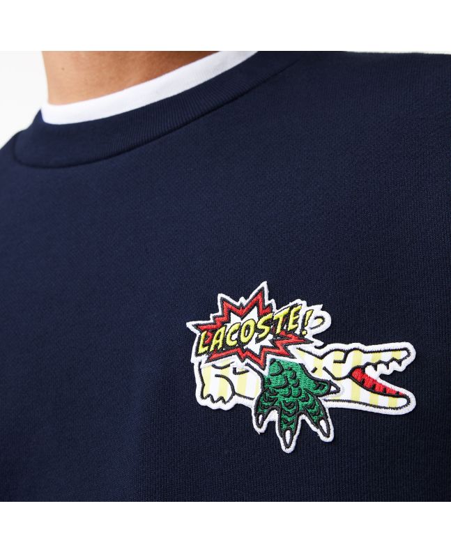 Spezial Madrid Lacoste Holiday Sweatshirt Organic Cotton Logo Dark Navy