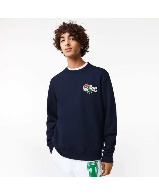 Spezial Madrid Lacoste Holiday Sweatshirt Organic Cotton Logo Dark Navy