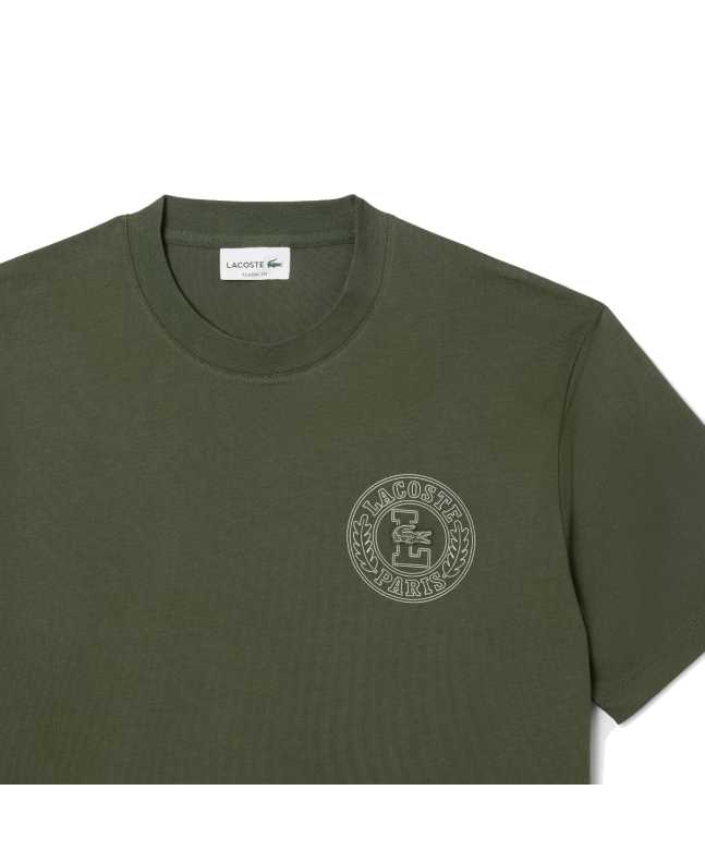 Spezial Madrid Lacoste Jersey Printed Badge Knit Tee Khaki Green