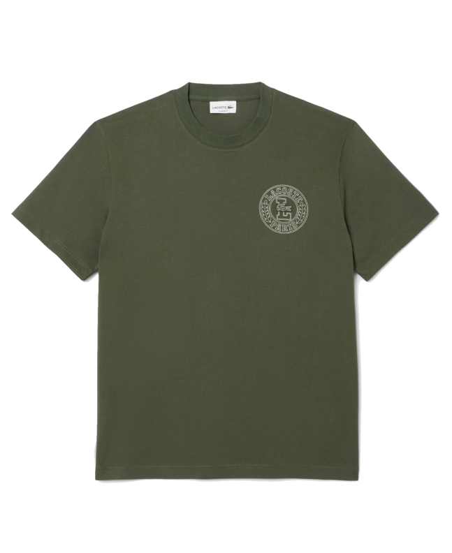 spezial madrid Lacoste Jersey Printed Badge Knit Tee Khaki Green
