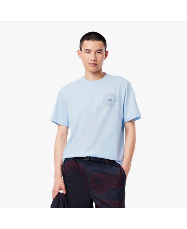 Spezial Madrid Lacoste Jersey Printed Badge Knit Tee Light Blue
