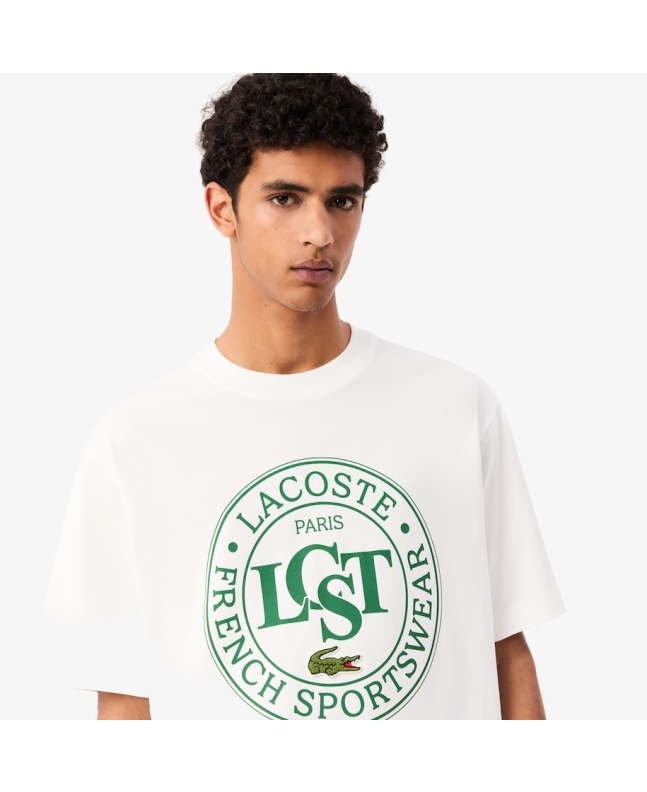 Spezial Madrid Lacoste Loose Fit Jersey Printed Tee White
