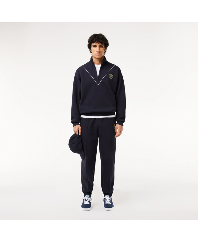 Spezial Madrid Lacoste Loose Fit Jogger Pique Zipper Sweatshirt Navy Blue