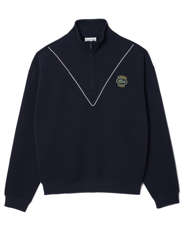 spezial madrid Lacoste Loose Fit Jogger Pique Zipper Sweatshirt Navy Blue