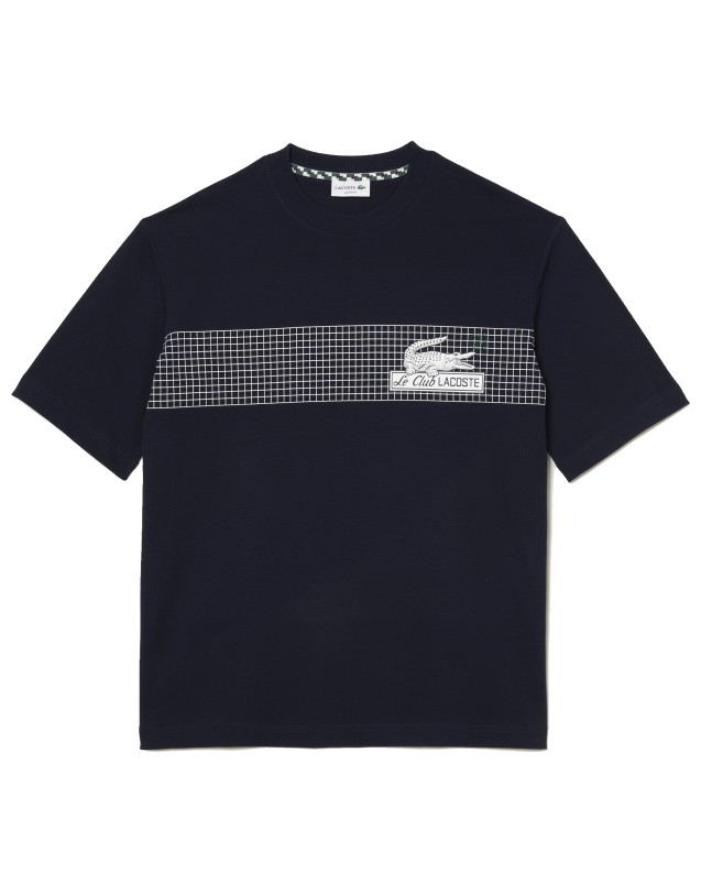 spezial madrid Lacoste Loose Fit Tennis Print Tee Navy