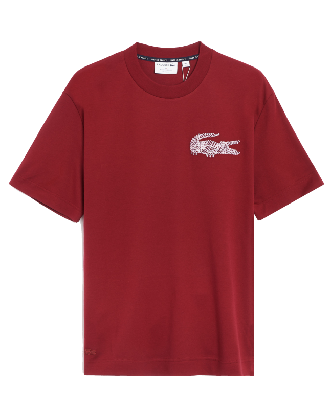 spezial madrid Lacoste "Made in France" Classic Fit Organic Cotton Shirt Burgundy