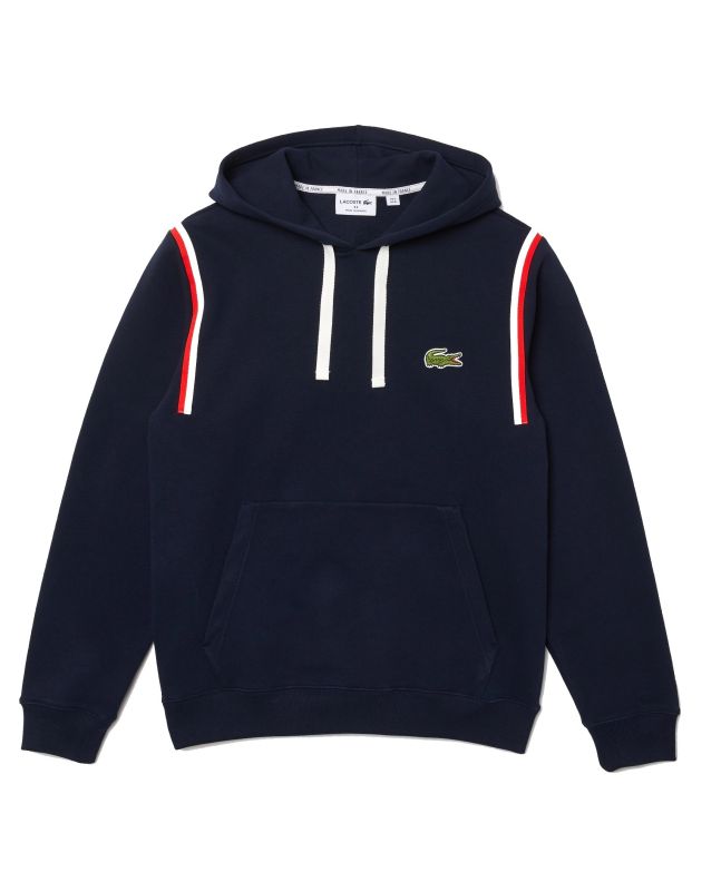 spezial madrid Lacoste "Made in France" Organic Cotton Fleece Hoodie Navy Blue