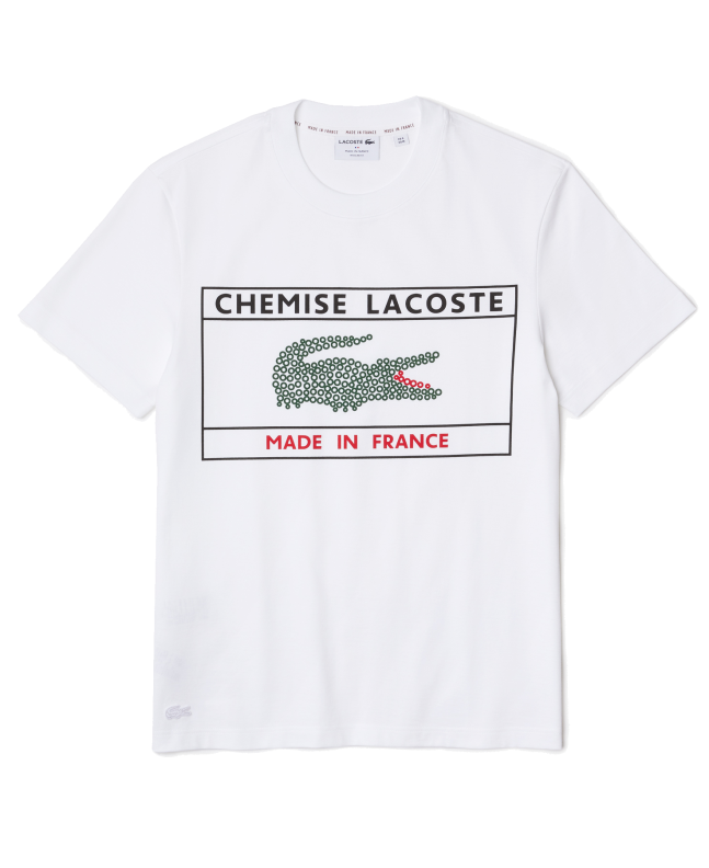 spezial madrid Lacoste "Made in France" Organic Cotton Tee Navy White