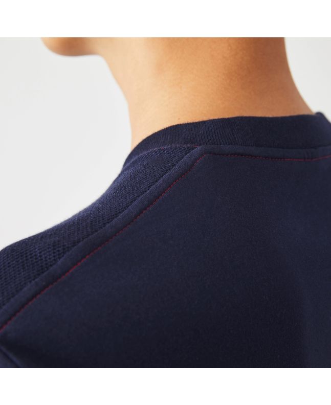 Spezial Madrid Lacoste "Made In France" Striped Organic Cotton Tee Navy Blue