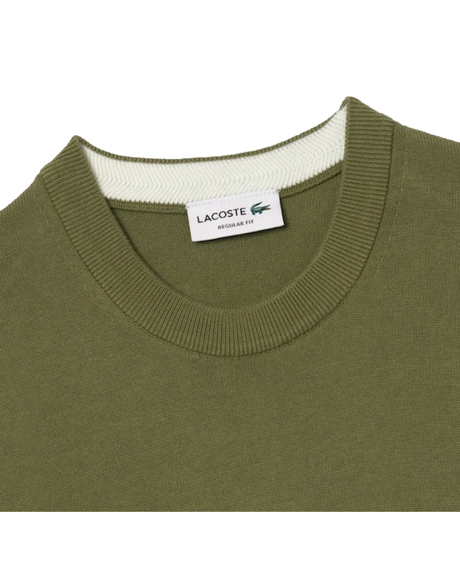 Spezial Madrid Lacoste Organic Cotton Sweater Round Neck Khaki