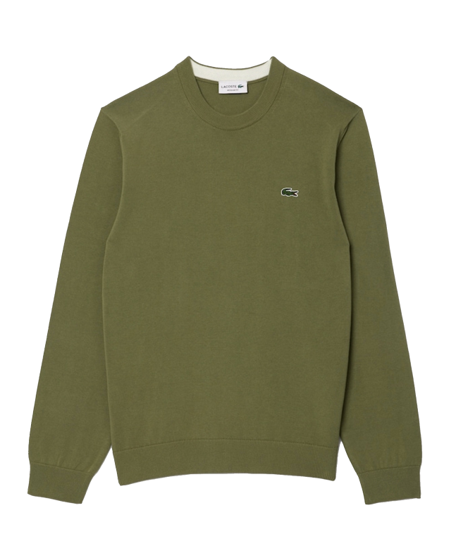 spezial madrid Lacoste Organic Cotton Sweater Round Neck Khaki