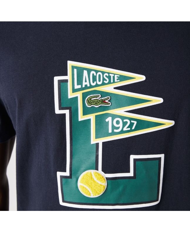 Spezial Madrid Lacoste Pennants L Badge Cotton Tee Navy Blue