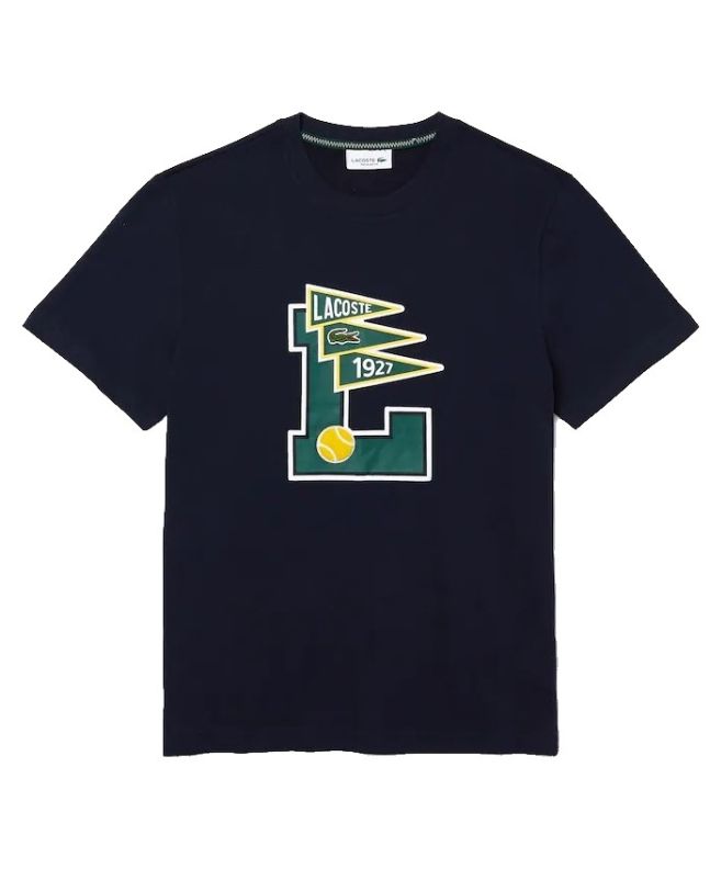 spezial madrid Lacoste Pennants L Badge Cotton Tee Navy Blue