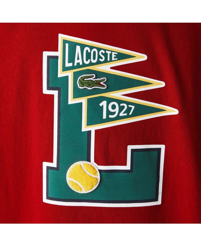 Spezial Madrid Lacoste Pennants L Badge Cotton Tee Red