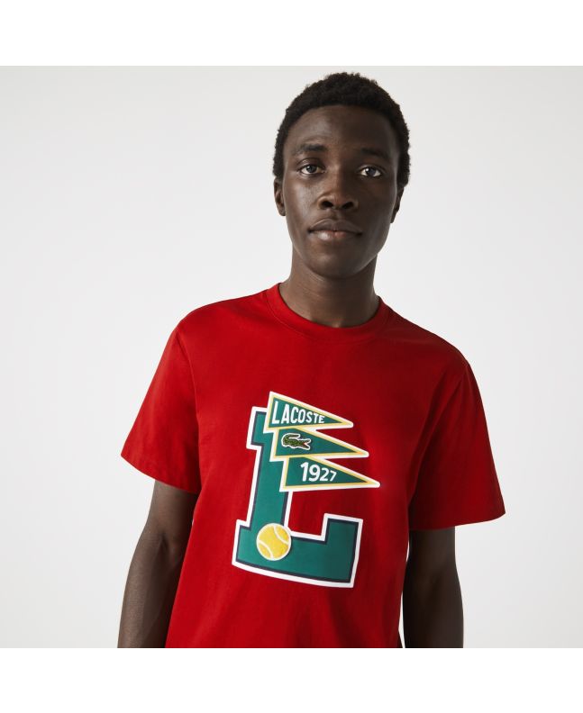 Spezial Madrid Lacoste Pennants L Badge Cotton Tee Red