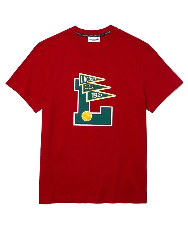 spezial madrid Lacoste Pennants L Badge Cotton Tee Red
