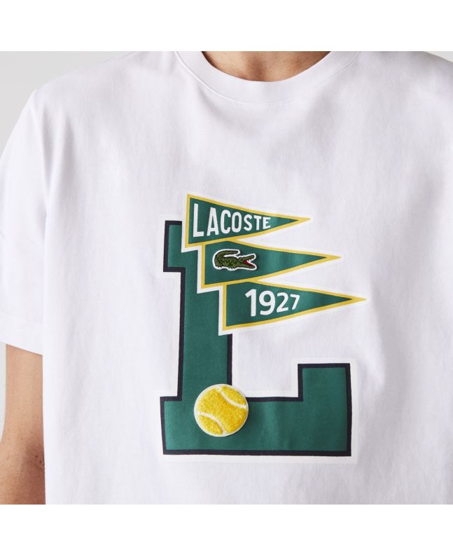 Spezial Madrid Lacoste Pennants L Badge Cotton Tee White
